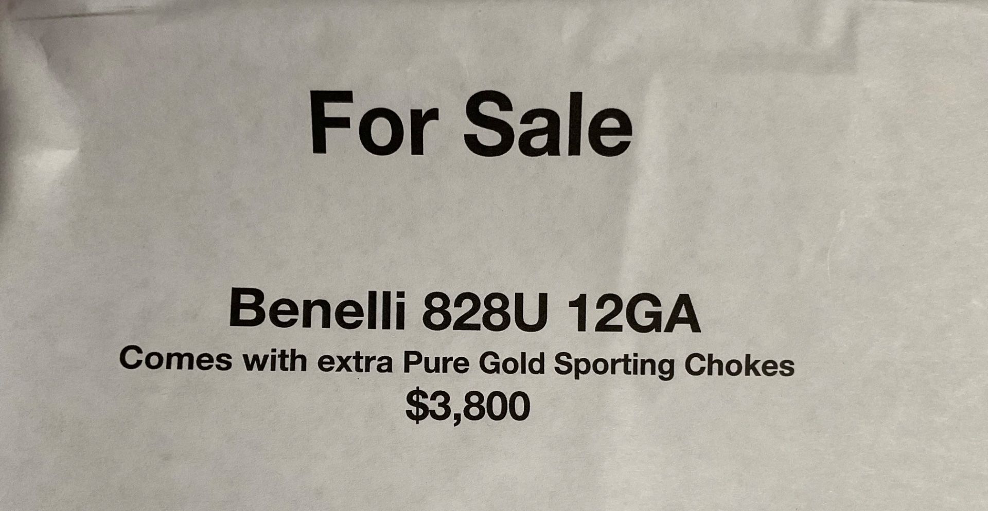 Benelli 828U  12 Gauge - Adult - $3800.00 | HunterXchange Gun Room